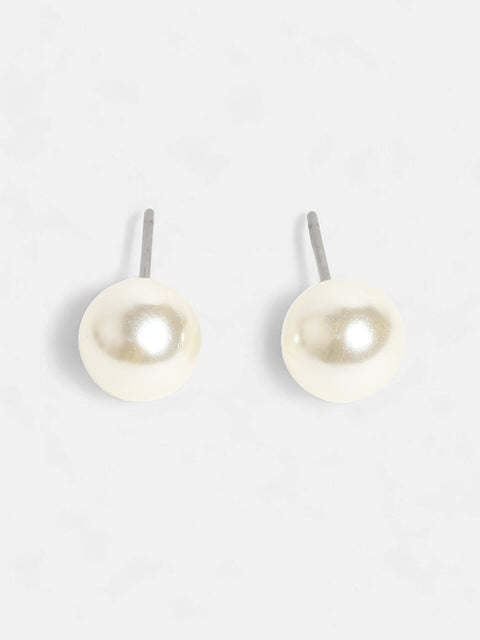 The Jackie Stud Earrings - Pearl White-SOHIER6251