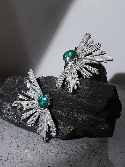 Silver-Plated Oxidised Stud Earrings