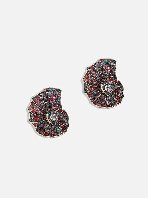 Gold-Plated Spherical Shaped Stud Earrings
