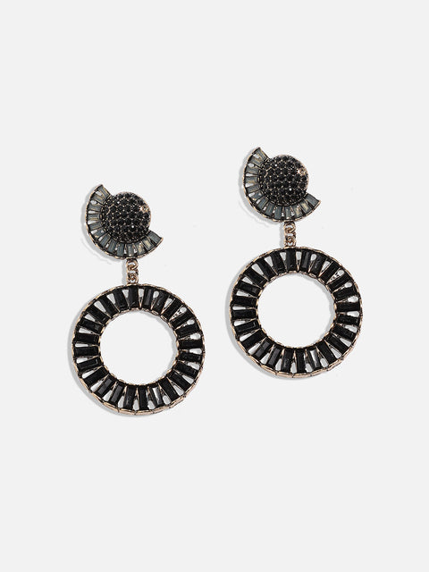 Gold-Plated Circular Shaped Drop Earrings