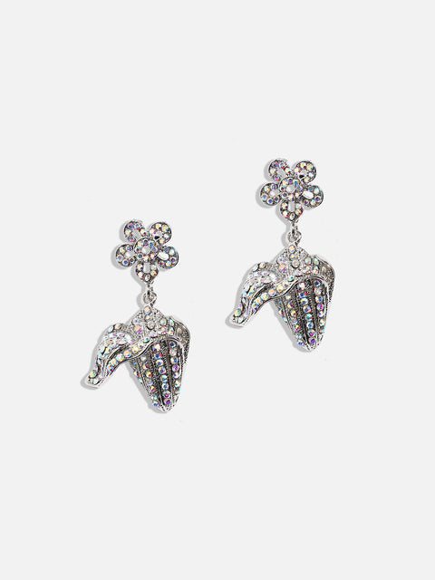 Silver-Plated Contemporary Drop Earrings