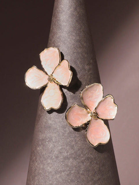 Gold-Plated Contemporary Studs Earrings