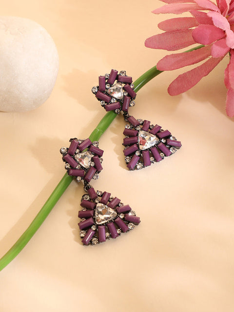Silver-Plated Contemporary Drop Earrings