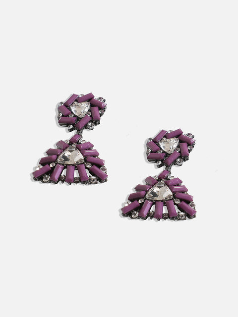 Silver-Plated Contemporary Drop Earrings