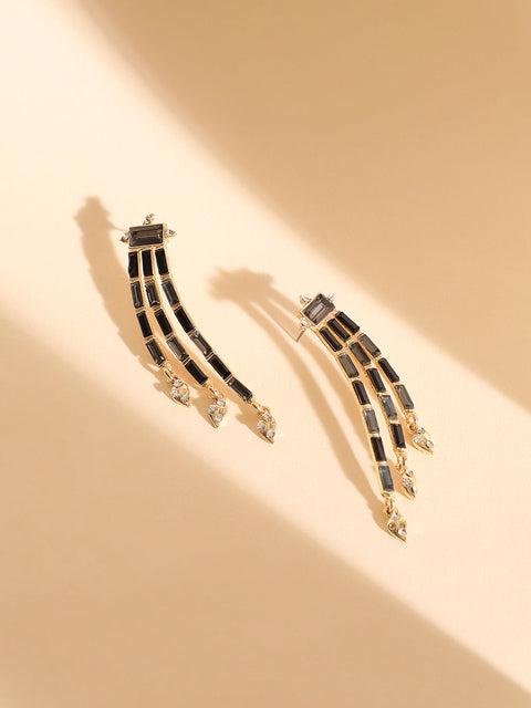 Gold-Plated Contemporary Drop Earrings