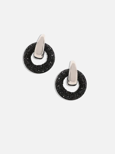 Silver-Plated Contemporary Hoop Earrings