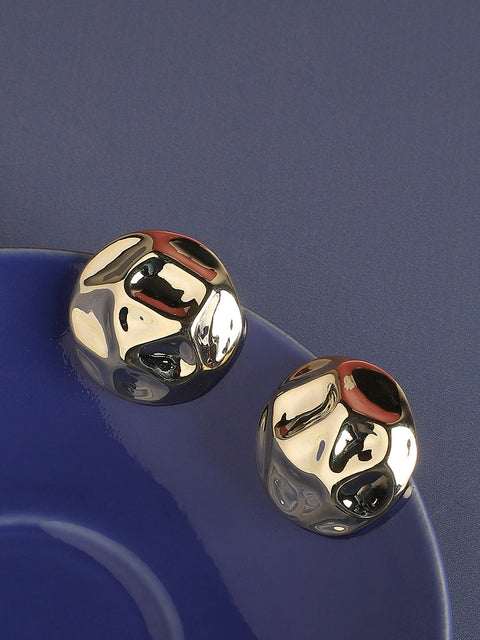 Gold-Plated Contemporary Studs Earrings