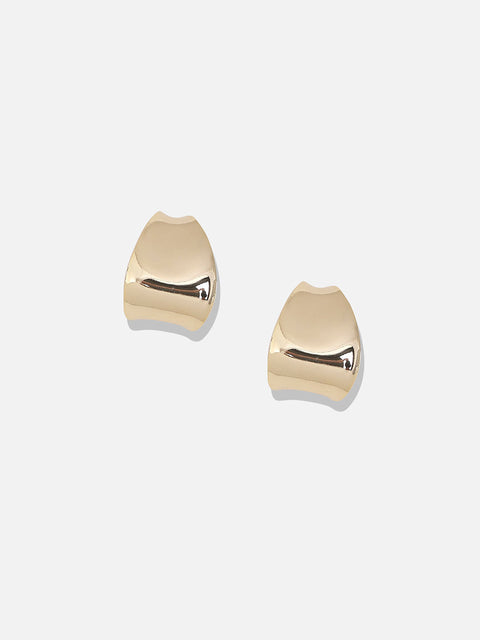 Gold-Plated Contemporary Drop Earrings