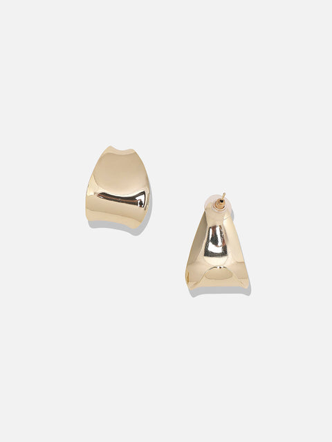 Gold-Plated Contemporary Drop Earrings