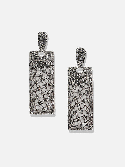 Silver-Plated Contemporary Drop Earrings
