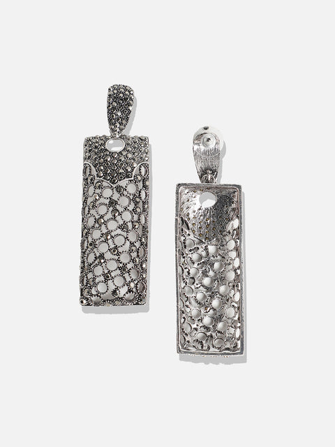 Silver-Plated Contemporary Drop Earrings