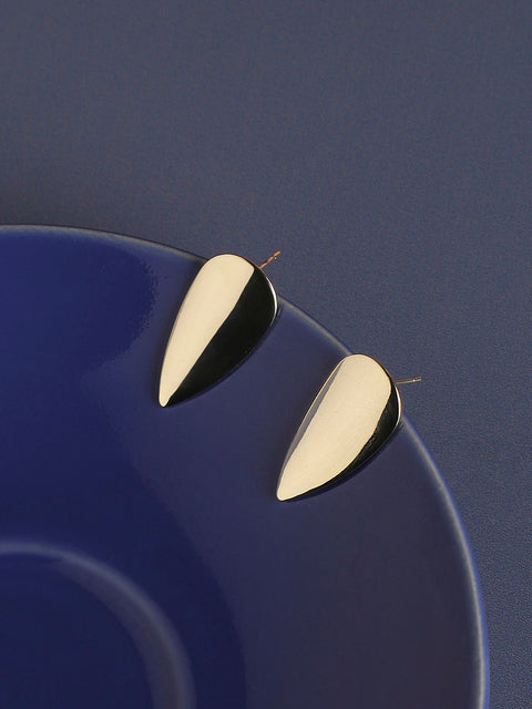 Gold-Plated Contemporary Stud Earrings