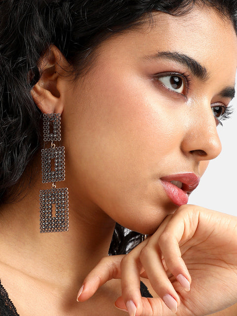 Gold-Plated Geometric Drop Earrings