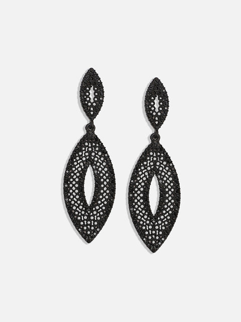 Copper-Plated Stone-Studded Contemporary Drop Earrings