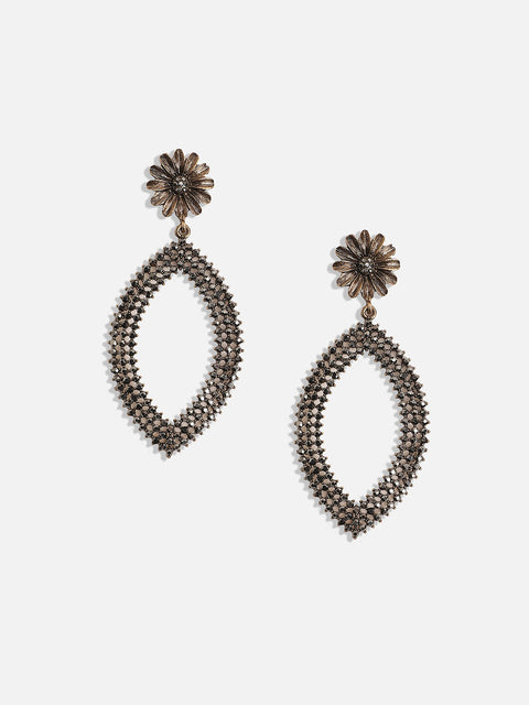 Gold-Plated Eye Drop Shaped Drop Earrings