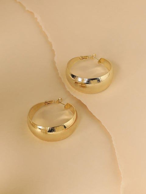 Gold-Plated Contemporary Hoop Earrings