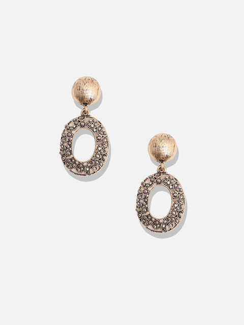 Gold-Plated Contemporary Drop Earrings