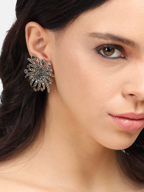 Contemporary Gold-Plated Stud Earrings