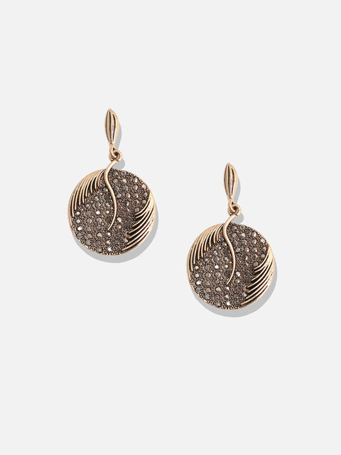 Gold-Plated Circular Drop Earrings