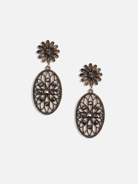 Gold-Plated Contemporary Drop Earrings