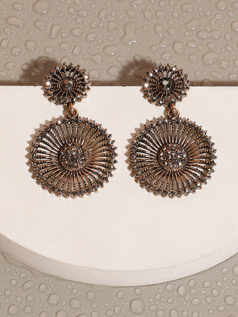 Gold Plated Contemporary Drop Earrings
