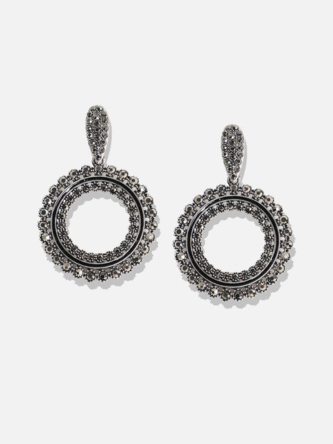 Silver-Plated Circular Drop Earrings
