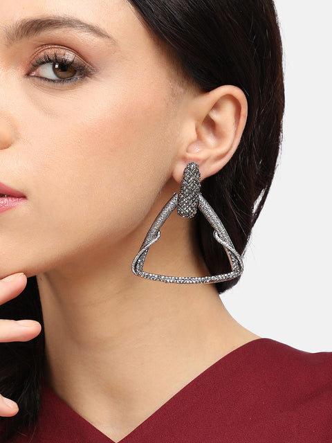 Silver-Plated Contemporary Studs Earrings