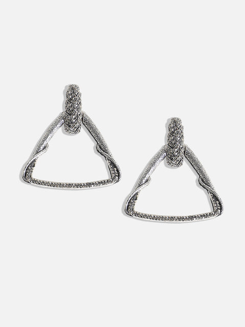 Silver-Plated Contemporary Studs Earrings
