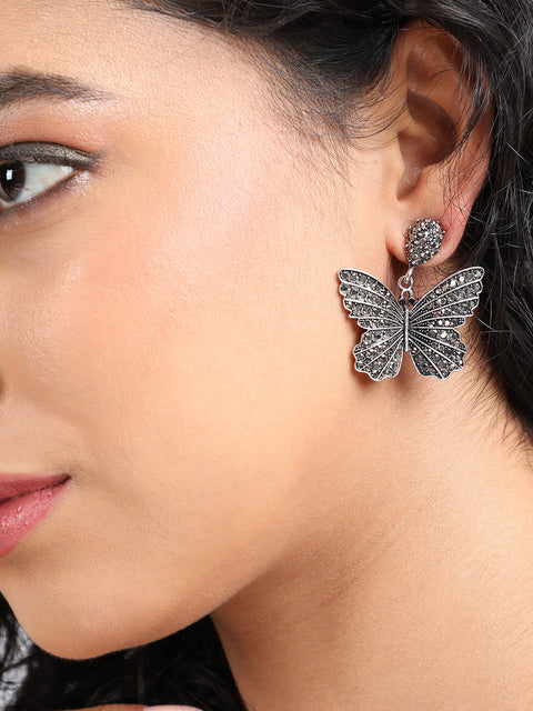 Silver-PlatedContemporary Drop Earrings