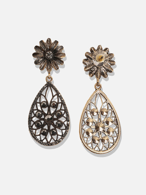Gold-Plated Contemporary Drop Earrings
