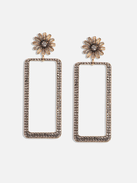 Gold-Plated Contemporary Drop Earrings