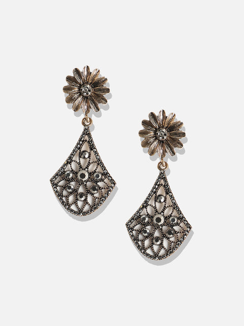 Gold-Plated Contemporary Drop Earrings