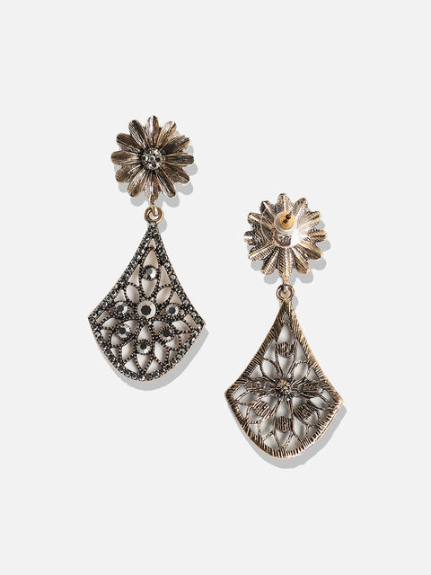 Gold-Plated Contemporary Drop Earrings