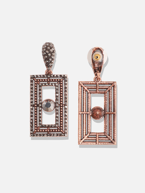 Gold-Plated Contemporary Drop Earrings