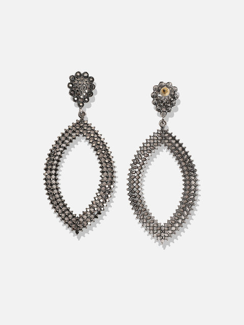 Silver-Plated Contemporary Drop Earrings