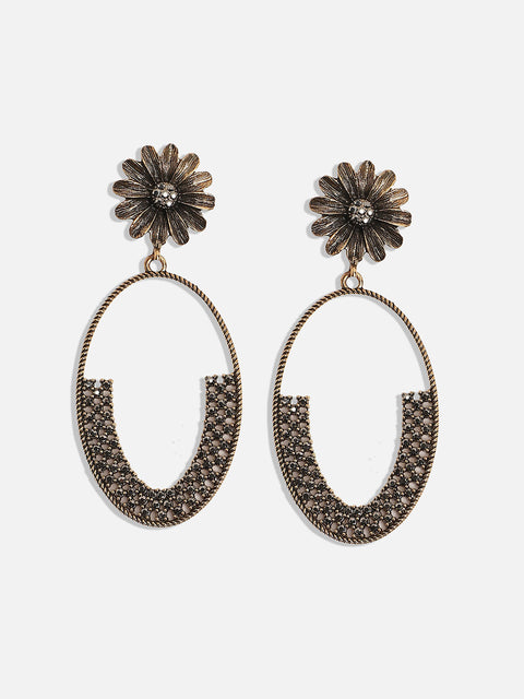 Gold-Plated Contemporary Drop Earrings