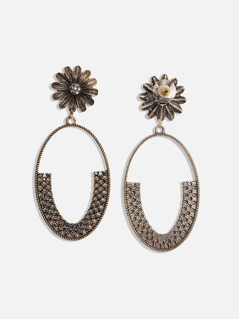 Gold-Plated Contemporary Drop Earrings