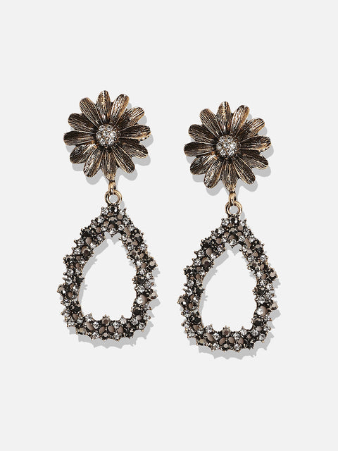 Gold-Plated Contemporary Drop Earrings