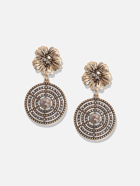 Gold-Plated Contemporary Drop Earrings