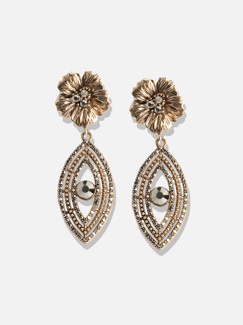 Gold-Plated Contemporary Drop Earrings