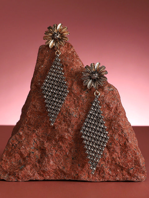 Gold-Plated Contemporary Drop Earrings