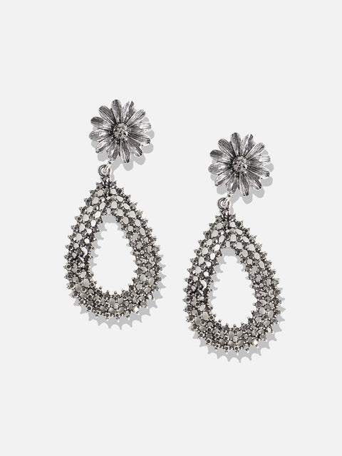 Silver-Plated Contemporary Drop Earrings
