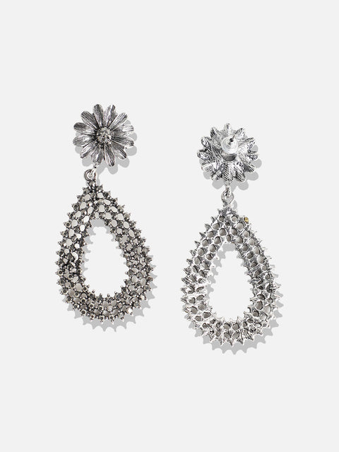 Silver-Plated Contemporary Drop Earrings