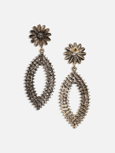 Gold-Plated Artificial Stones Contemporary Drop Earrings