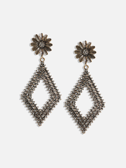 Gold-Plated Artificial Stones Contemporary Drop Earrings