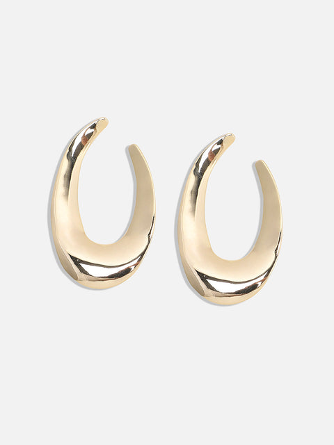 Gold-Plated Half Hoop Earrings
