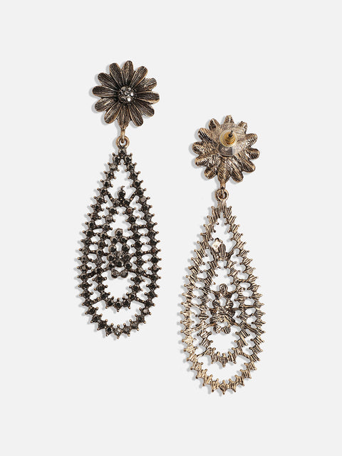 Gold Plated Contemporary Drop Earrings