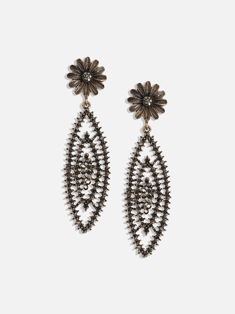 Gold-Toned Contemporary Drop Earrings