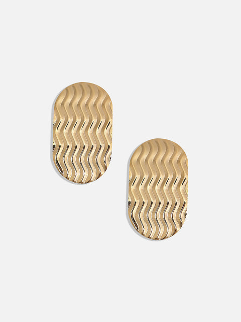 Gold-Plated Contemporary Studs Earrings