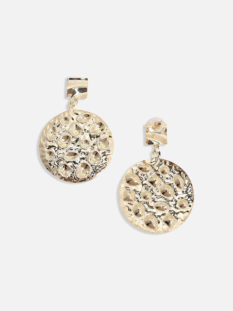 Gold-Plated Contemporary Drop Earrings